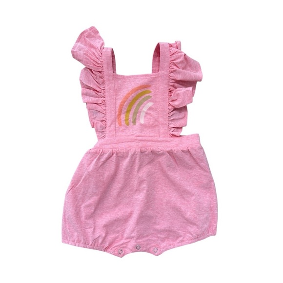 Vignette NWT pink rainbow romper 18-24m - Picture 1 of 5